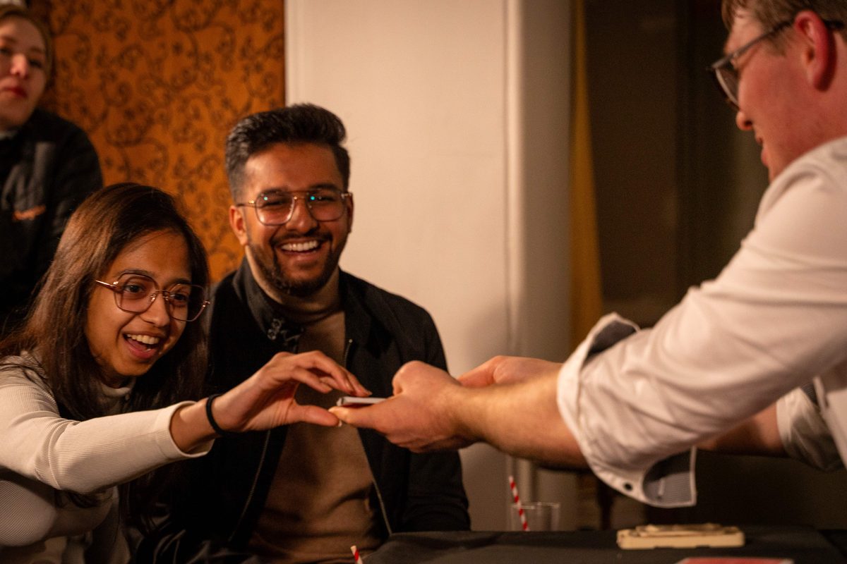 Delighted guests during a close-up set