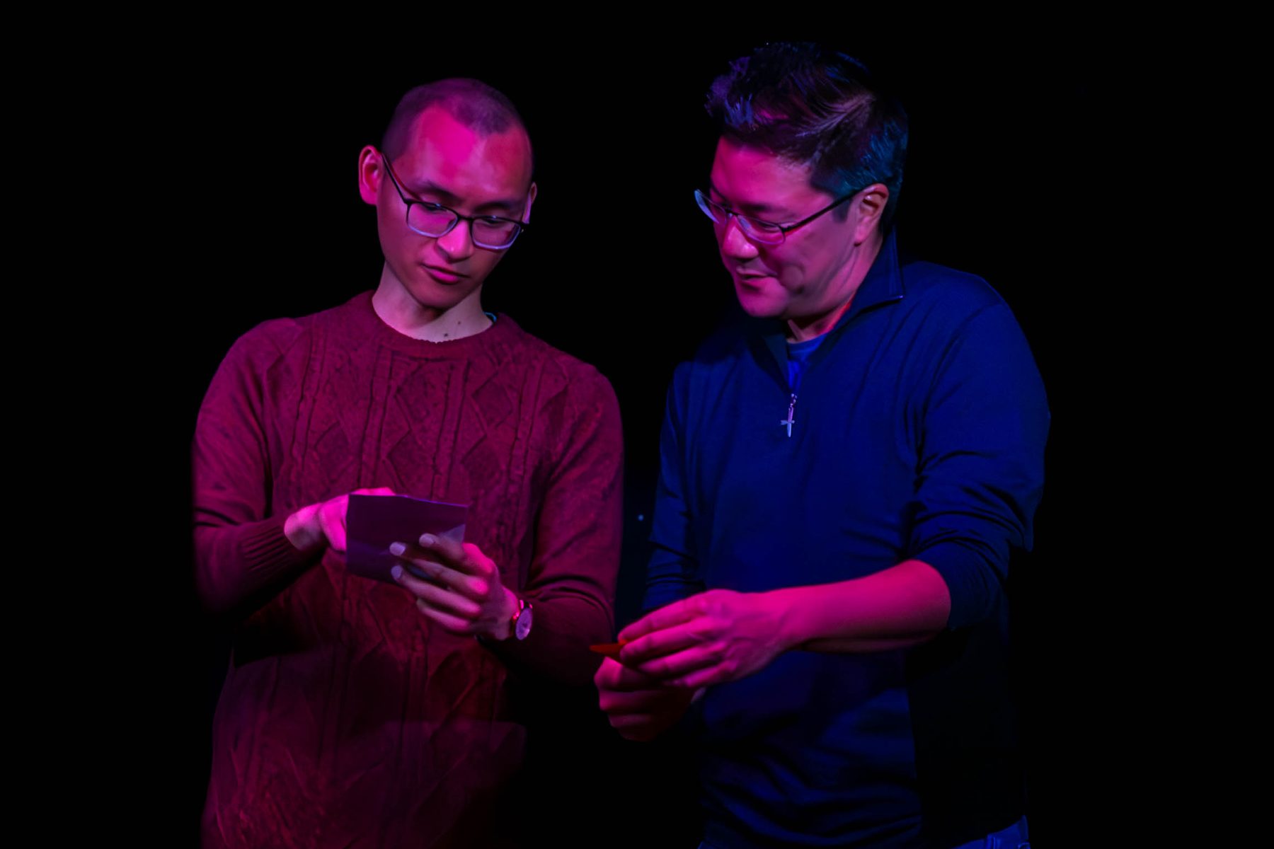 Baenedict performing with a guest at the Adelaide Magic Festival